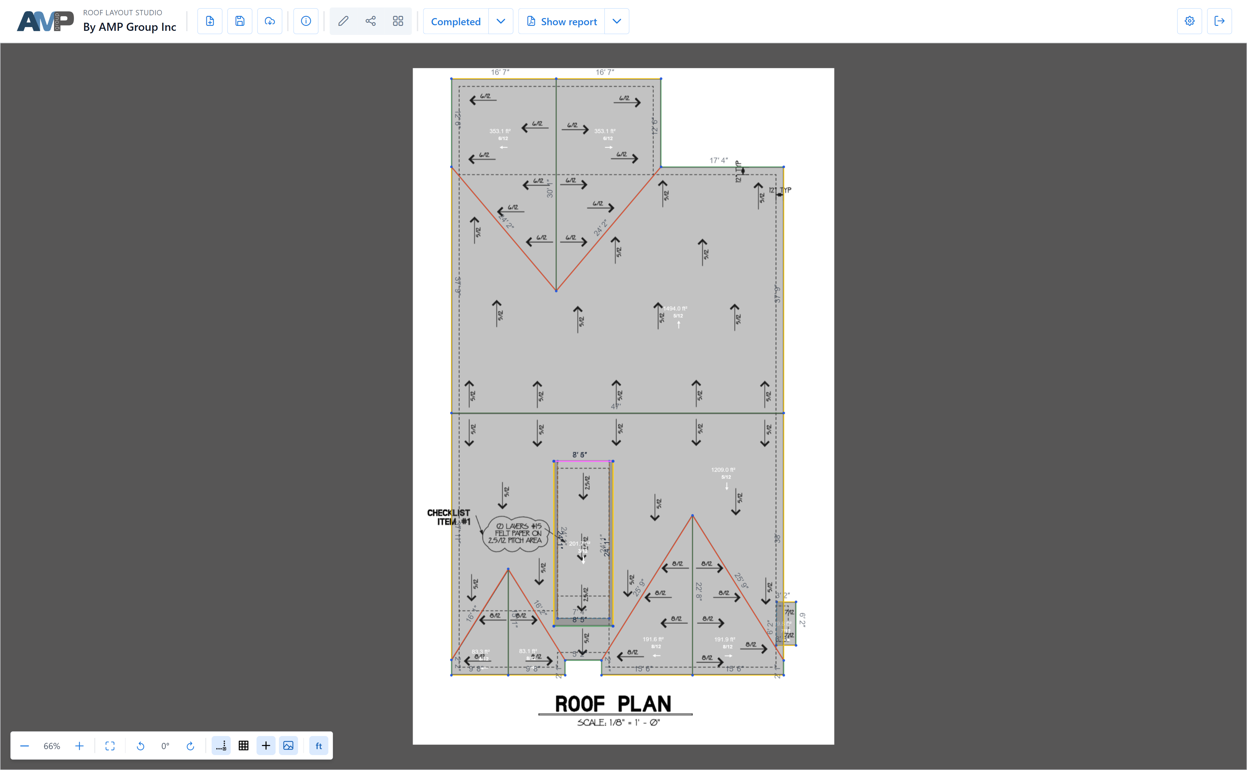 Roof Layout Studio editor overview