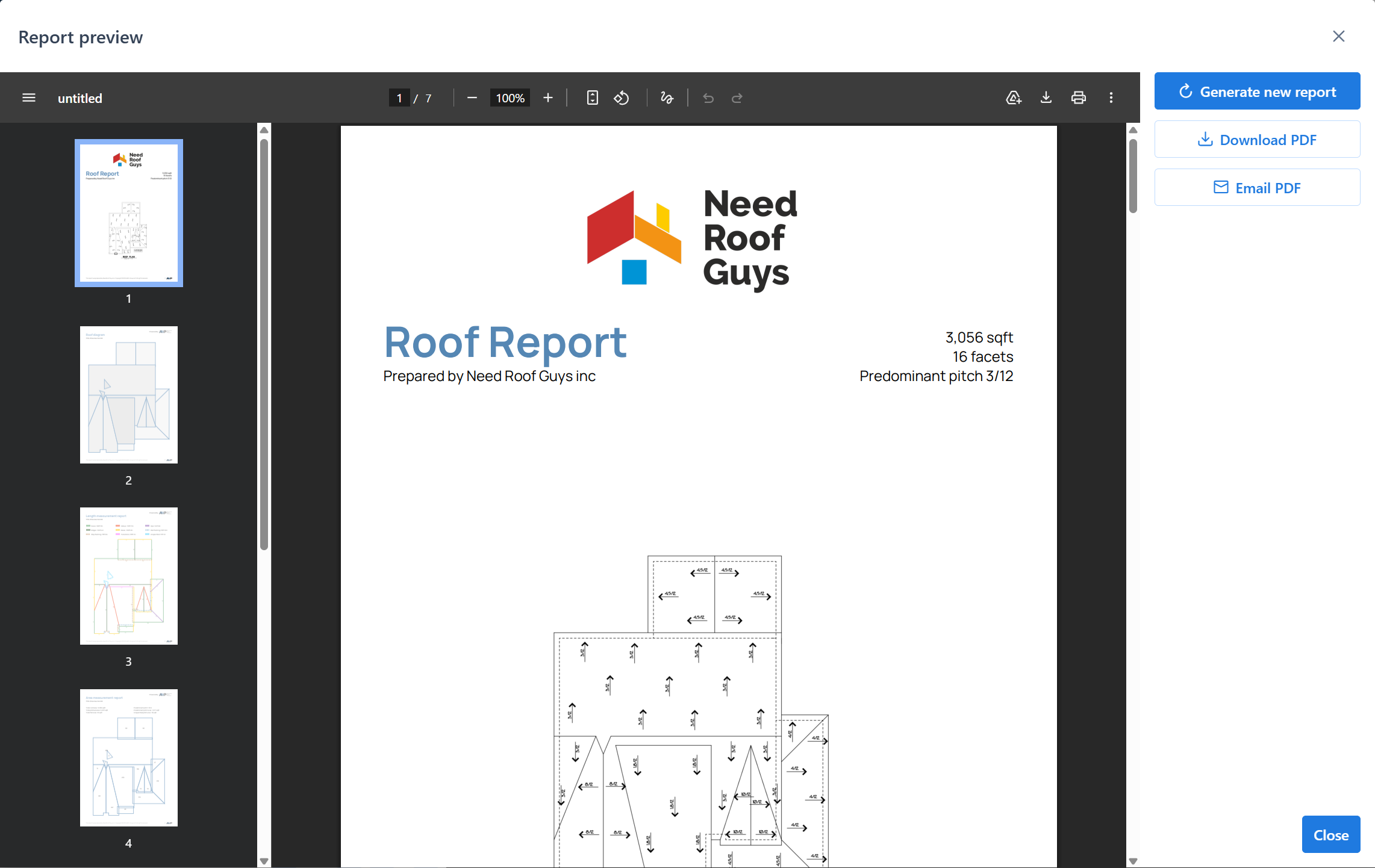Report Wizard с preview PDF и панелью действий