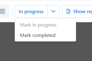 Status dropdown with options