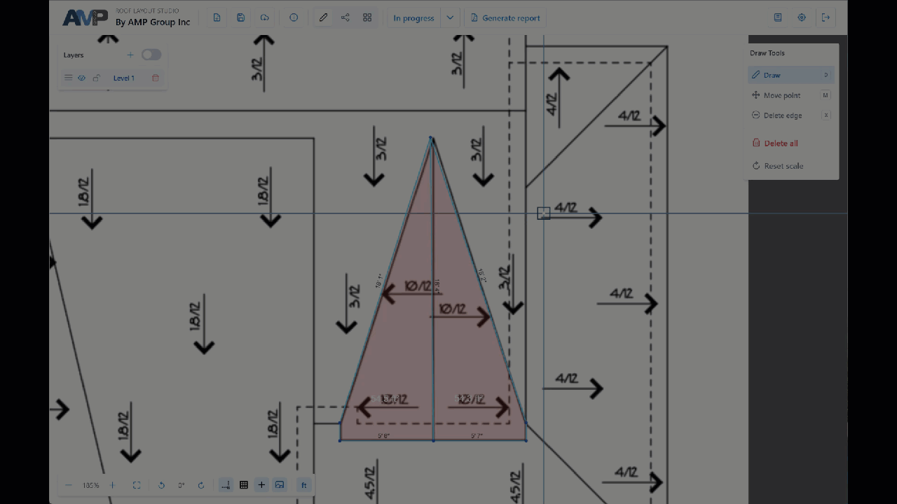 Dragging a node with the Move point tool