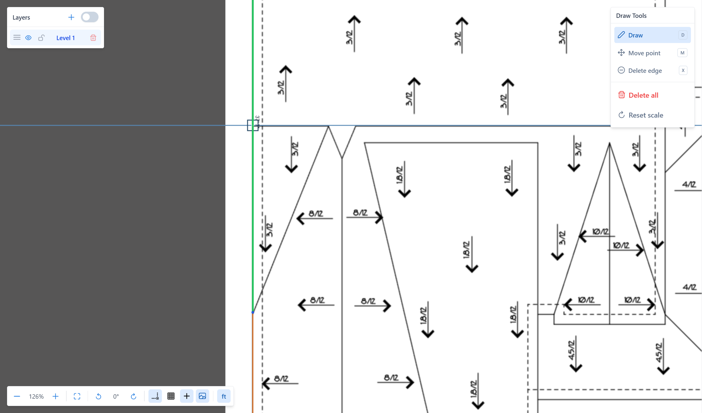 Snap with vertical guide and edge highlight